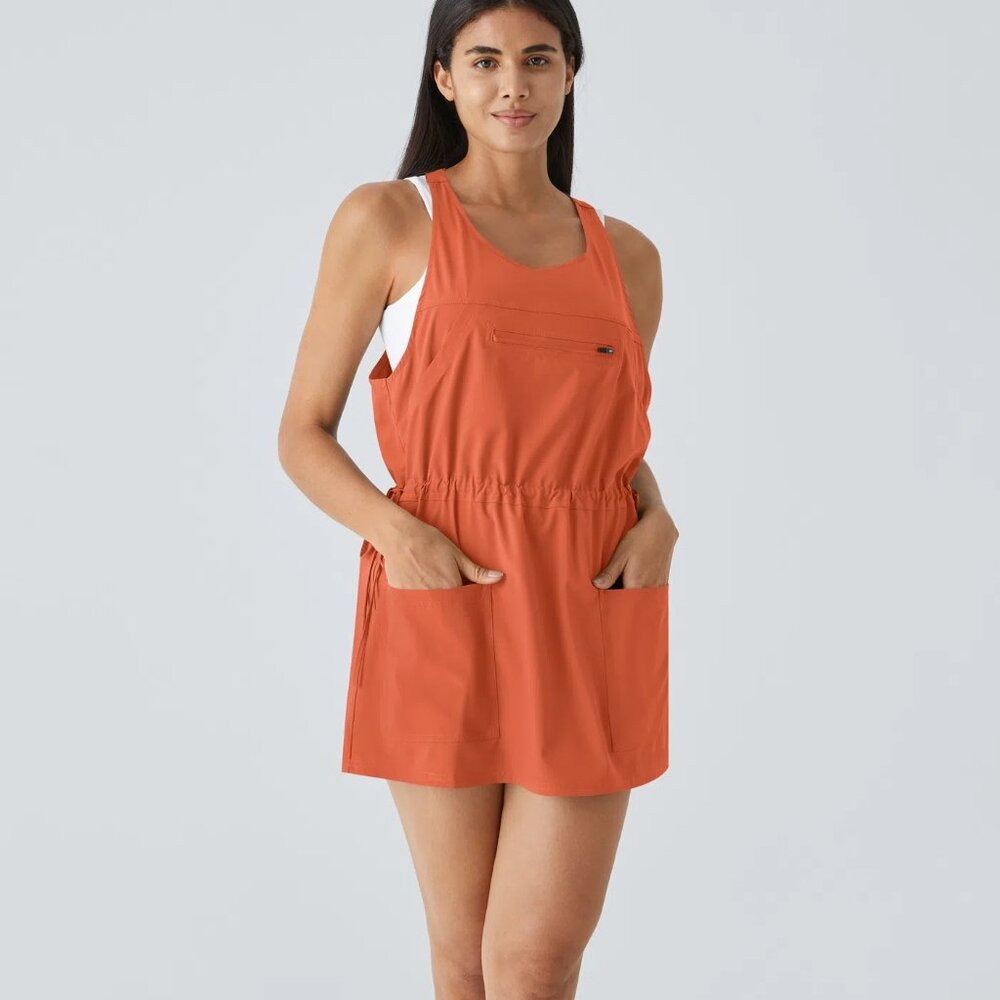 NWOT HALARA Orange Pinafore Dress